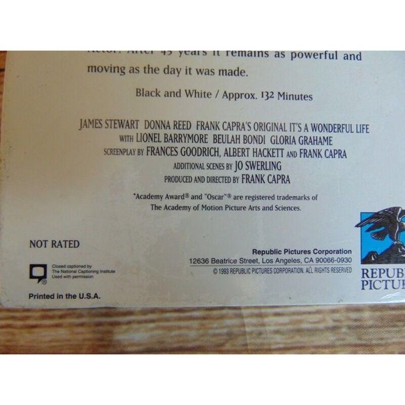 It’s A Wonderful Life Movie VHS Original Uncut - Picture 5 of 6